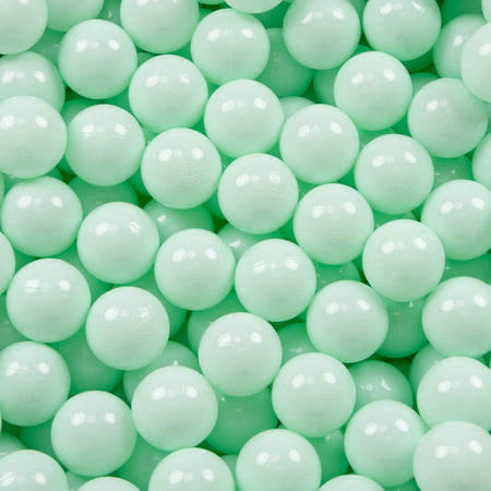 KiddyMoon Rund Bällebad Bällepool ∅ 7Cm Ballgruben Mit Bunten Bällen Für Babys Spielbad Kleinkinder, Hergestellt in der EU, Füchse-grün:mint, 90x30cm/300 Bälle