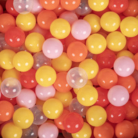 KiddyMoon Kinder Bälle für Bällebad Baby Plastikbälle Spielbälle ∅6cm Made in EU, transparent/gelb/puderrosa/orange/rot, 300 Bälle/6cm