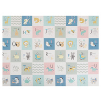 KiddyMoon Babymatte Zweiseitige Krabbelmatte Schaumstoffmatte Für Kinder Kindermatte Kindgerechte Muster Spielplatz Entwicklung Sicherer Und Bequemer Ideal Für Drinnen Und Draußen, Grau-Bergen/Elefant, 150x200x1cm