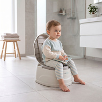KiddyMoon Töpfchen für Kinder 3in1 mit Tritthocker Abschließbarer Deckel, Beige, UNI