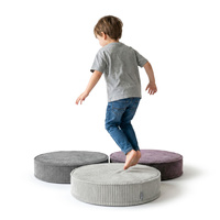 KiddyMoon 3-Teilige Schaumstoff Elements für Kinder Kinderzimmer-Accessoire, dunkelgrau/violett/hellgrau, Mx3