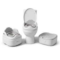 KiddyMoon Töpfchen für Kinder Ergonomisch Toilettentrainer Abschließbarer Deckel, Grau, UNI