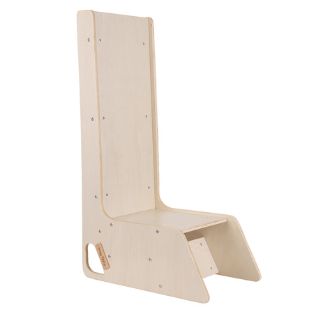KiddyMoon Rutsche / Sitz 2in1 aus Holz für Kleinkinder, Freistehende Rutsche SC-002, natürlich, Groß