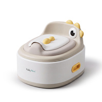 KiddyMoon Töpfchen für Kinder 3in1 mit Toilettensitz und Tritthocker, Beige, UNI