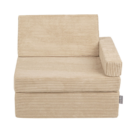 KiddyMoon Kindersessel aus Schaumstoff Sessel für Kinder Kinderzimmer Faltmatratze Relaxsessel Kuschelsessel, beige, Kindersofa