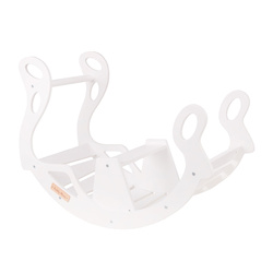 KiddyMoon Rocker Bogen Wippe aus Holz für Kinder, Kletterbogen Holz Wippe Babys Wippe, Holzbogen, Holzspielzeug Montessori Spielzeug, Modell WR-001, Weiß, 90,6x39x69 cm