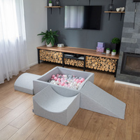 KiddyMoon Spielplatz aus Schaumstoff Zwickel Hindernisläufen, hellgrau, Multi-Größe