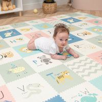 KiddyMoon Babymatte Zweiseitige Krabbelmatte Schaumstoffmatte Für Kinder Kindermatte Kindgerechte Muster Spielplatz Entwicklung Sicherer Und Bequemer Ideal Für Drinnen Und Draußen, Braun-Meer, 180x200x1,5cm