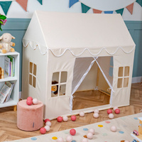 KiddyMoon Spielhaus Kinderzelt Für Kinder Kinderhaus Faltbares Design Kinder Spielzelt Indoor Kreativität Kuschelecke Kinderzelt Perfekt Für Drinnen Und Draußen Kinderzimmer, Naturfarbe, Keine Bälle