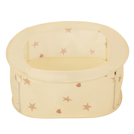 NK-200X Faltbarer Laufstall Bällepool für Kinder mit Bälle Pop-Up Laufgitter, hellbeige:pastellbeige/weiß/grau, 400 Bälle