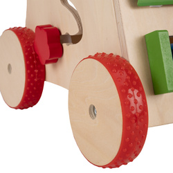 KiddyMoon Lauflernwagen aus Holz für Babys und Kleinkinder, Lauflernhilfe WK-002 Mehrfarbig, Griff Verstellbar