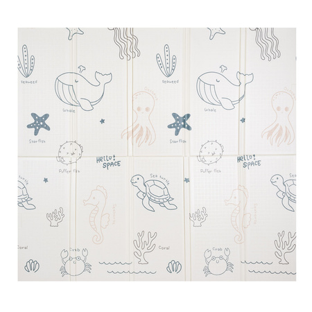 KiddyMoon Babymatte Zweiseitige Krabbelmatte Schaumstoffmatte Für Kinder Kindermatte Kindgerechte Muster Spielplatz Entwicklung Sicherer Und Bequemer Ideal Für Drinnen Und Draußen, Braun-Meer, 180x200x1,5cm
