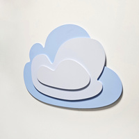 KiddyMoon Wanddekor 3D Wandskulpturen Kinderzimmer Akccessoire Für Kinder Wanddeko, Wolke: Blau/Grau, UNI