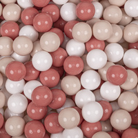 KiddyMoon Spielplatz Velvet Aus Schaumstoff Mit Samt Rund Bällebad Ballgruben Für Babys Spielbad Hindernisläufen, Hergestellt In Der EU, beż piasku: pastelowy beż-łososiowy-biały