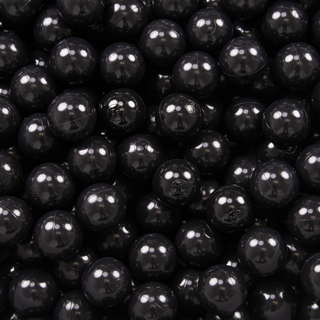 KiddyMoon Kinder Bälle für Bällebad Baby Einfarbige Plastikbälle ∅7cm Made in EU, schwarz, 50 Bälle/7cm