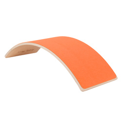 KiddyMoon Balance Board aus Holz für Kinder, Babys Montessori Spielzeug, Gleichgewicht, Balancieren Babys Holzspielzeug, Balancebrett Wackelbrett Gleichgewicht, Natürlich/Orange Filz, 83x29,5x1,7 cm/Filz
