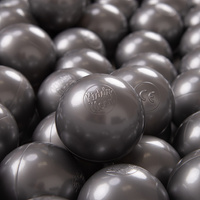 KiddyMoon Kinder Bälle für Bällebad Baby Einfarbige Plastikbälle ∅7cm Made in EU, silbern, 100 Bälle/7cm