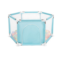 Sechseckiger Laufstall mit Bällen Laufgitter für Kinder, Minze:gelb/grün/blau/rot/orange, 400 Bälle