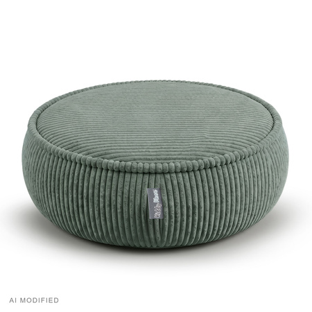 KiddyMoon Kinderpouf aus Schaumstoff mit abnehmbarem Bezug, grün, L