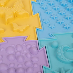 KiddyMoon Sensorik-Puzzlematte für Kinder Therapiematte, Mehrfarbig, 6 Stücke