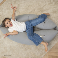 KiddyMoon Peapod Sensorischer Stuhl für Kinder Aufblasbarer Entlastungstherapie, grau, M