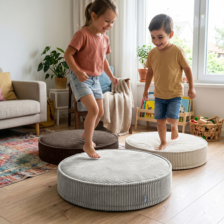 KiddyMoon 3-Teilige Schaumstoff Elements für Kinder Kinderzimmer-Accessoire, hellgrau/beige/braun, Lx3