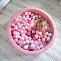 KiddyMoon Kinder Bälle für Bällebad Baby Spielbälle Plastikbälle ∅7cm Made in EU, pastellbeige/weiß/perle
