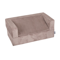 KiddyMoon Kindersofa Modular mit Weichem Zwickel und Bällen Für Kinderzimmer Bequem Vielseitig Gerippter Stoff Abnehmbarer Bezug Perfekt zum Spielen und Entspannen, dunkelbeige, Sofa/Zwickel