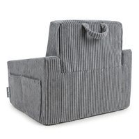 KiddyMoon Klappbarer Kindersessel aus Schaumstoff Kindersofa, dunkelgrau, UNI
