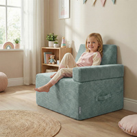 KiddyMoon Hüpfpolster für Kinder Hüpfmatratze Kindertrampolin für Zuhause Turnmatte Matratze zum Hüpfen Abnehmbarer Bezug Waschbar, Grün, Hüpfpolster + Kopfstütze und Armlehne