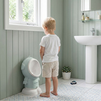 KiddyMoon Kinder-Töpfchen Höhenverstellbar Urinal für Kind Astronaut Design, Blau, UNI