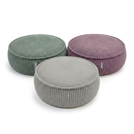KiddyMoon Pouf für Kinder mit Cord, abnehmbarer Bezug KM-PF-DONUT, violett, L