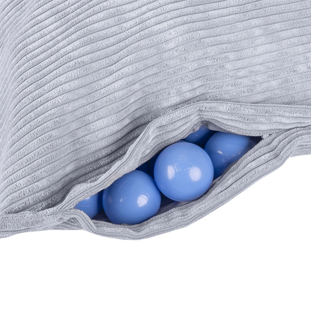 KiddyMoon Sitzsack Kinder Sensorik Kissen mit 700 Bunten Bällen Für Babys, dunkelgrau, 100x140cm/700 Bälle