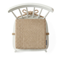 KiddyMoon Sitzerhöhung Für Kinder, Sitzkissen Für Kinderstuhl Mit 10 Cm Höhe, Waschbarem Bezug Und Bindebändern, beige, 33x33x10