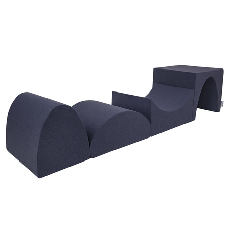 KiddyMoon Spielplatz aus Schaumstoff mit Quadrat Bällebad (300 Bälle) Ballgruben für Babys Spielbad Hindernisläufen, Hergestellt in der EU, dunkelblau:hellgrün/orange/türkis/blau/bblue/gelb, Bällebad (200 Bälle) + Version 1