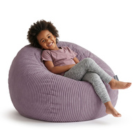 KiddyMoon Sitzsack für Kinder 2-in-1 Spielzeug Aufbewahrung 80x80x50cm, fioletowy