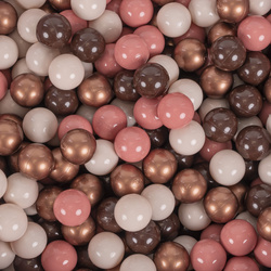 KiddyMoon Rund Bällebad Velvet  ∅ 7Cm, Sandbeige: Braun/Kupfer/Pastellbeige/Lachs, 90x30cm/200 Bälle