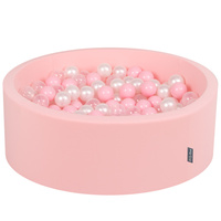 KiddyMoon Bällebad Bällepool mit bunten Bällen ∅ 7Cm für Babys Kinder Rund, pink, 90 x 30 cm Ohne Bälle