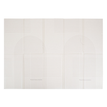 KiddyMoon Babymatte Zweiseitige Krabbelmatte Schaumstoffmatte Für Kinder Kindermatte Kindgerechte Muster Spielplatz Entwicklung Sicherer Und Bequemer Ideal Für Drinnen Und Draußen, Beige-Streifen, 150x200x1cm