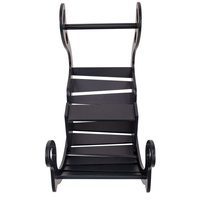 KiddyMoon Montessori Kletterbogen aus Holz Wippe für Kinder Holzspielzeug, schwarz, 90,6x39x69 cm