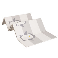 KiddyMoon Babymatte Zweiseitige Krabbelmatte Schaumstoffmatte Für Kinder Kindermatte Kindgerechte Muster Spielplatz Entwicklung Sicherer Und Bequemer Ideal Für Drinnen Und Draußen, Weiß-Pinguin, 180x200x1cm