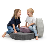KiddyMoon 3-Teilige Schaumstoff Elements für Kinder Kinderzimmer-Accessoire, fioletowy-jasnoszary-ciemnoszary