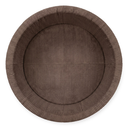 KiddyMoon Bällebad für Kinder aus Schaumstoff, weicher Rippbezug, abnehmbarer Bezug, weiches und sicheres Spielzeug, waschbar, Braun: Ohne Bälle, 90 x 30 cm Ohne Bälle