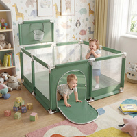 Laufstall mit Korb und Bällen Laufgitter für Kinder, grün, Keine Bälle