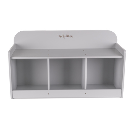 KiddyMoon Sitzbank mit Sitzfläche für Kinder Multifunktional Kindermöbel zum Sitzen Aufbewahrung Spielzeug Kind, Grau, UNI