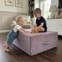 KiddyMoon Hüpfpolster für Kinder Hüpfmatratze Kindertrampolin für Zuhause Turnmatte Matratze zum Hüpfen Abnehmbarer Bezug Waschbar, Violett, Hüpfpolster