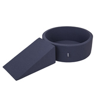 KiddyMoon Spielplatz aus Schaumstoff mit Bällebad und Bällen Hindernisläufen, dunkelblau:perle/grau/transparent/babyblue/minze, Bällebad (200 Bälle) + Zwickel