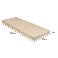 KiddyMoon Kinder Matratzen Aufklappen aus Schaumstoff Kindermatratze Kleinkindmatratze Kinderzimmer Faltmatratze, beige, 165x70x10 cm