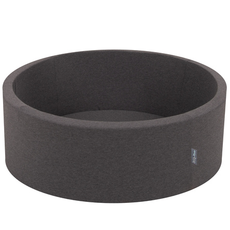 KiddyMoon Bällebad Bällepool mit bunten Bällen ∅ 7Cm für Babys Kinder Rund, dunkelgrau:weiß/grau/babyblau/rosa, 90x30cm/200 Bälle