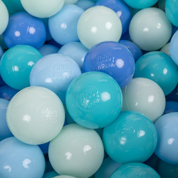 KiddyMoon Kinder Bälle für Bällebad Baby Plastikbälle Spielbälle ∅6cm Made in EU, minze/babyblau/türkis/blau, 200 Bälle/6cm